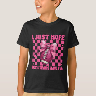 T-shirt Fille de football américain Maman j'espère juste q