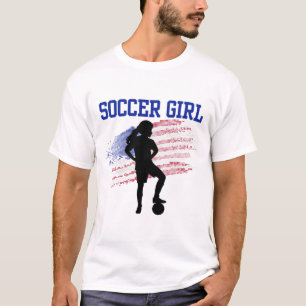 T-shirt Fille de football Supportrice de football Stade de