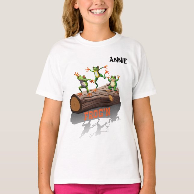 T-shirt "Fille de grenouille personnalisable (Devant)
