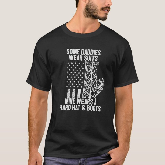 T-shirt Fille de grimpeur de tour Fils Drapeau américain P (Devant)