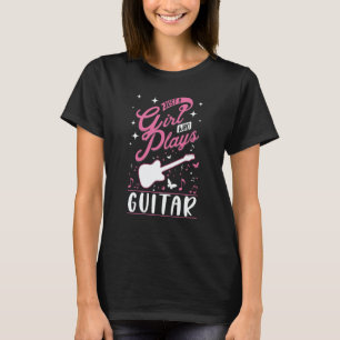 T-shirt Fille de guitare Guitare électrique Guitare acoust