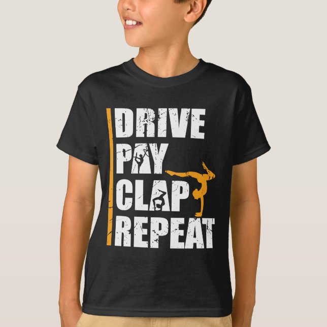 T-shirt Fille de gymnastique Père Payer Lecteur Clap Papa (Devant)
