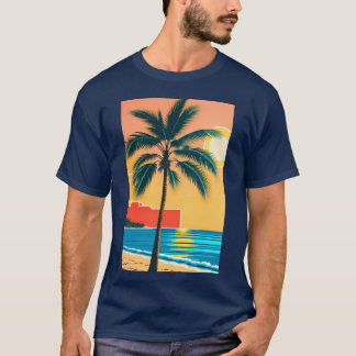 T-shirt Fille de Hanaa Palm et de la plage