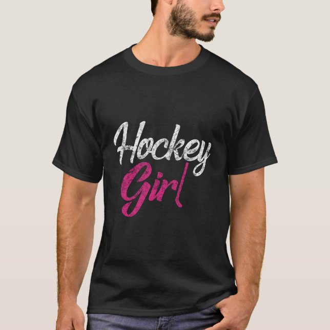 T-shirt Fille De Hockey Rétro Femmes Hockey Sur Glace Ou H (Devant)