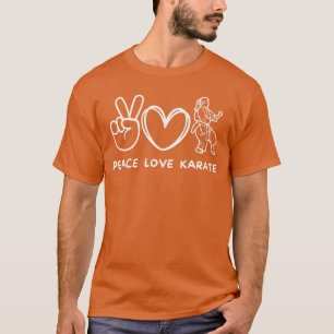 T-shirt Fille de karaté Amour Paix Rétro Amoureux de Fille