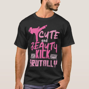 T-shirt Fille de karaté kickboxing mignonne et beauté fémi