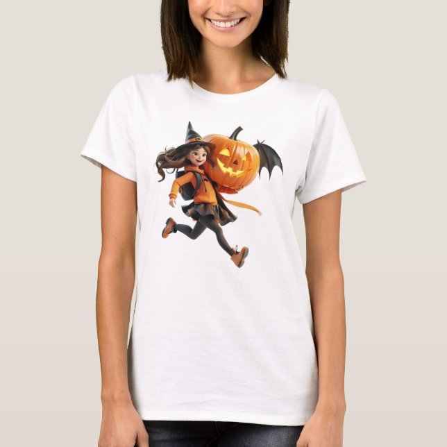 T-shirt Fille de la citrouille (Devant)