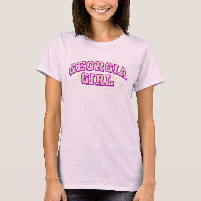 T-shirt Fille de la Géorgie (fleurie, lite) (Devant)