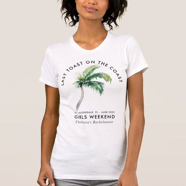 T-shirt Fille de la plage au palmier Week-end Enterrement  (Devant)