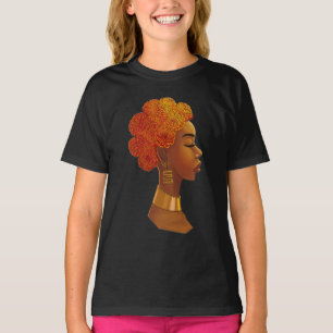 T-shirt Fille de la royauté africaine aux fleurs dans les