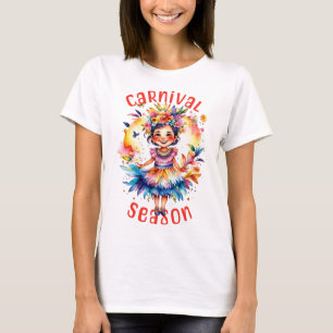 T-shirt Fille de la saison du carnaval d'aquarelle