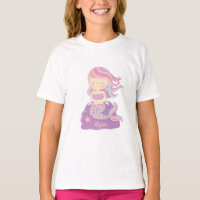 Fille de la Sirène Mignonne sur un Tee de Nom de R