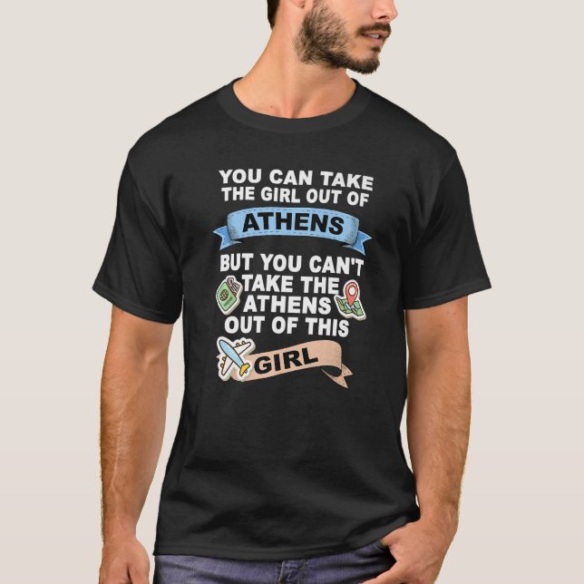 T-shirt Fille de la ville d'Athènes   (Devant)