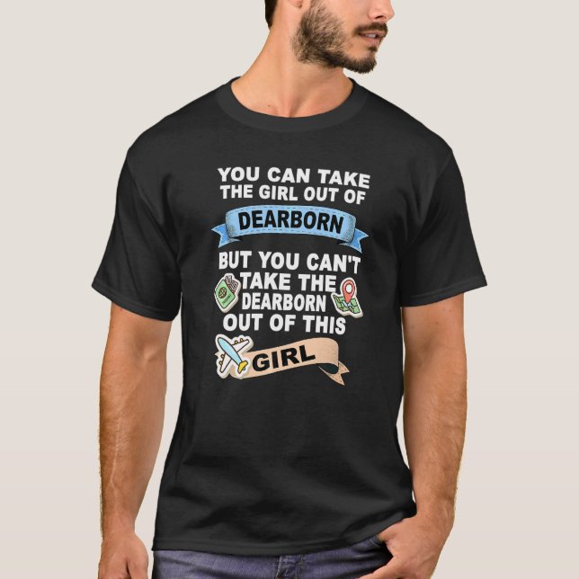 T-shirt Fille de la ville de Dearborn   (Devant)