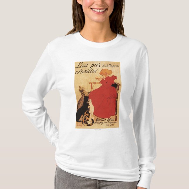 T-shirt Fille de lait de Vingeanne avec des chats (Devant)