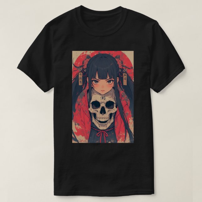 T-shirt Fille de l'anime japonais Skull Note Death 01 (Design devant)