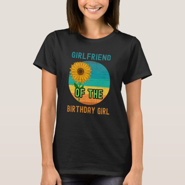 T-shirt Fille De L'Anniversaire Fille Tournesol Fête (Devant)