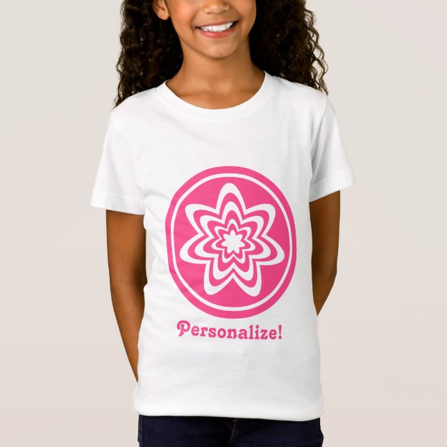 T-Shirt Fille de l'explosion florale, rose (Devant)