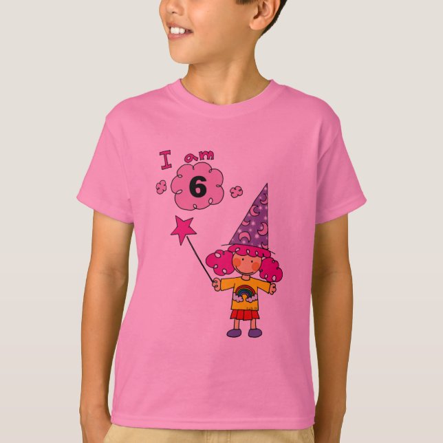 T-shirt fille de magicien de 6 ans (Devant)