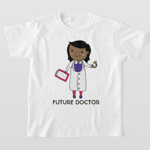 T-shirt Fille de médecin future peau brune cheveux noirs