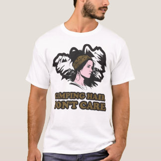 T-shirt Fille de Montagne Cheveux de Camping On S'en Fout