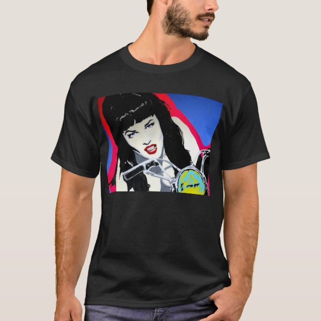 T-shirt "Fille de moto" sur une chemise (Devant)