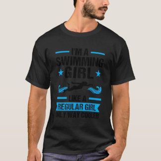 T-shirt Fille de natation comme une fille régulière seulem