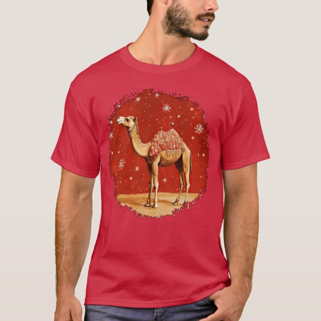 T-shirt Fille de Noël aux chameaux (Devant)