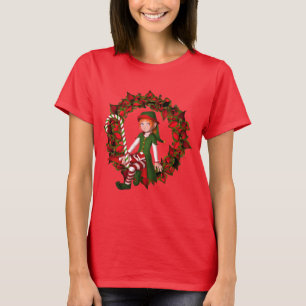 T-shirt Fille de Noël Elfe sur la couronne mignonne vacanc