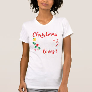 T-shirt Fille de Noël qui aime les chevaux