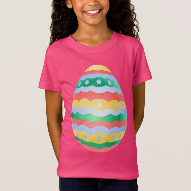 T-shirt fille de Pâques T-shirt enfant oeuf de Pâq (Devant)