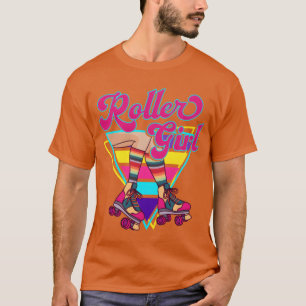 T-shirt Fille de patin à roulettes Rétro 70s 80s Patineuse