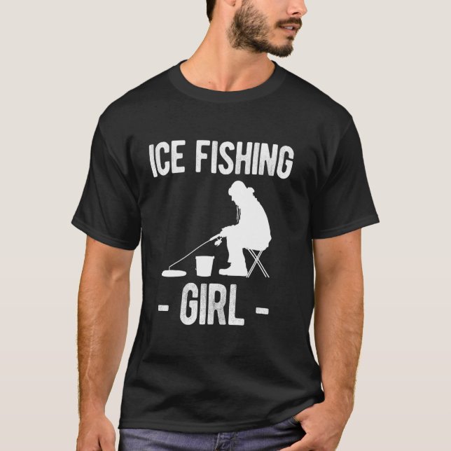 T-shirt Fille de pêche sur glace (Devant)