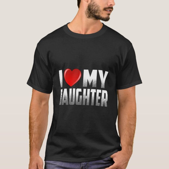 T-shirt Fille de père mère j'aime ma fille (Devant)