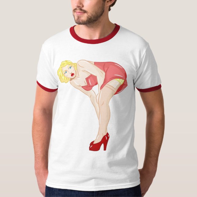 T-shirt Fille de pin-up blonde 2 (Devant)