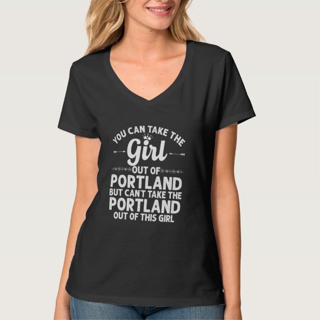T-shirt Fille De Portland Me Maine Funny Home Racines Nous (Devant)