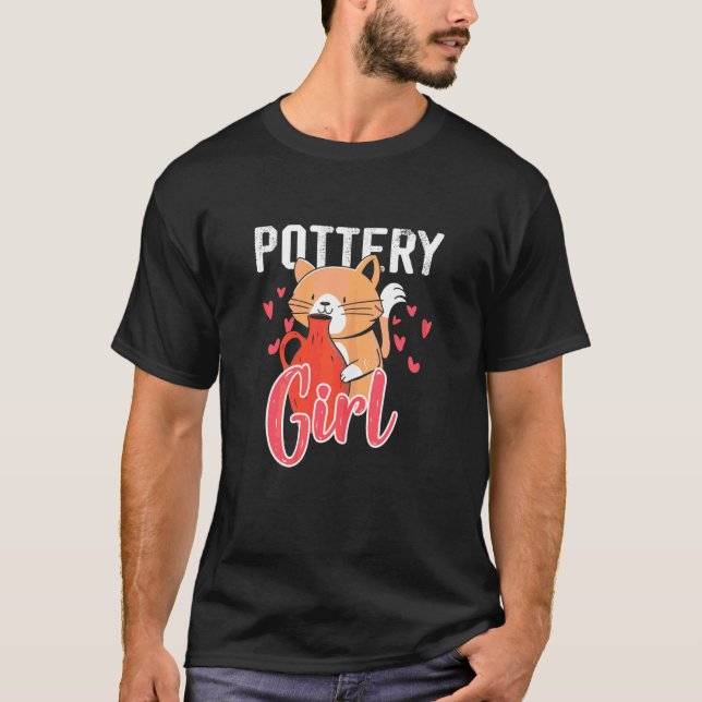 T-shirt Fille de poterie pour femmes Chat Céramique Poteri (Devant)