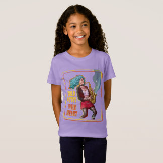 T-Shirt Fille de pouvoir du jazz rock – Joueuse de saxopho