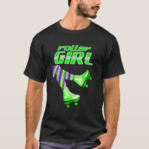T-shirt Fille de roller derby en patins à roulettes
