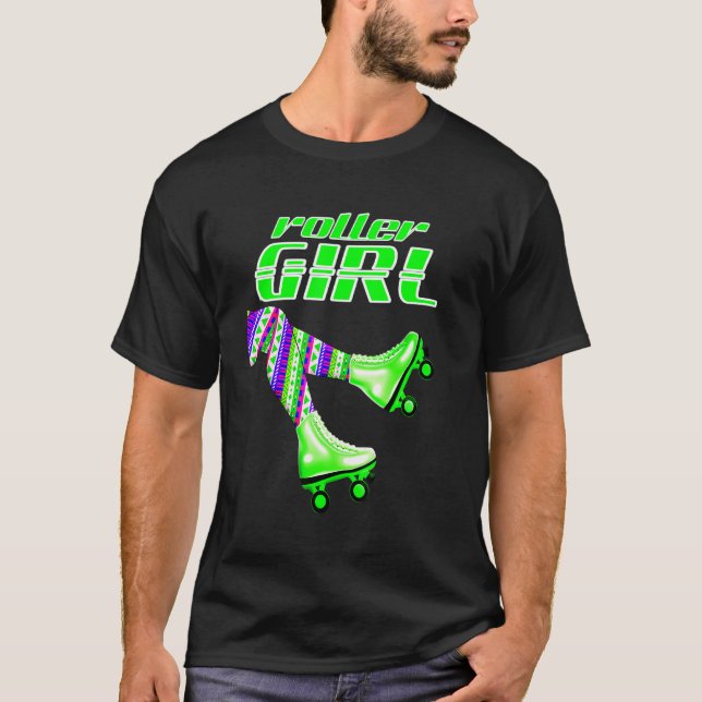 T-shirt Fille de roller derby en patins à roulettes (Devant)
