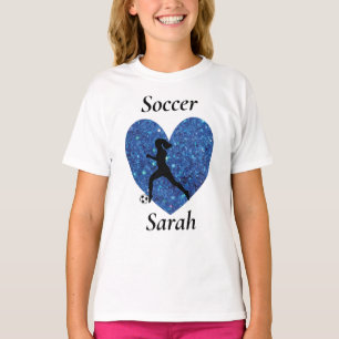 T-shirt Fille de soccer, nom personnalisé Fille de soccer