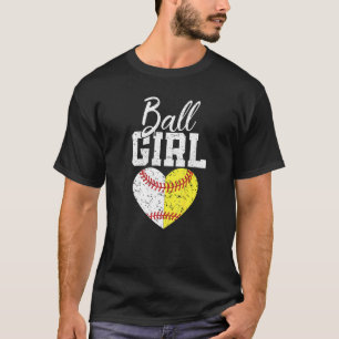 T-shirt Fille de softball pour femme lanceuse receveuse Fê