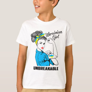 T-shirt Fille de soutien à l'Ukraine Indestructible Forte 