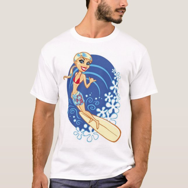 T-shirt Fille de surfer de la Californie (Devant)