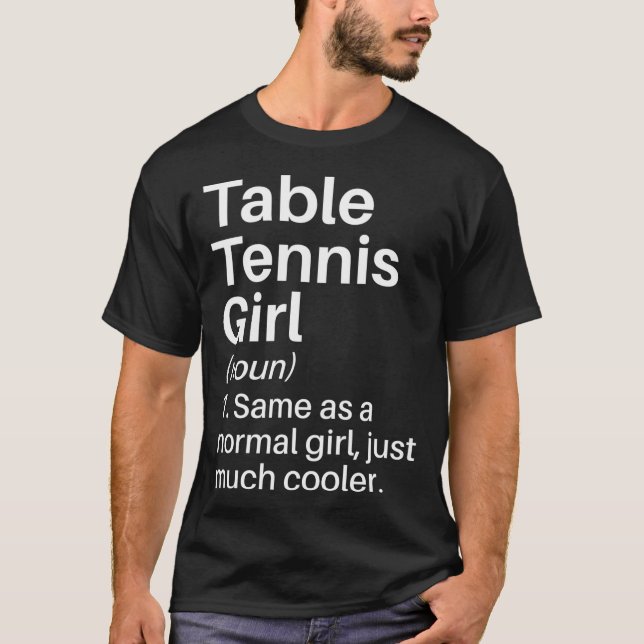 T-shirt Fille de Tennis de Table Définition Drôle Cadeau d (Devant)