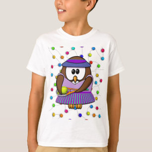 T-shirt fille de tennis-hibou