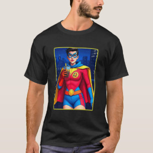 T-shirt Fille de Thé aux Perles Super-héroïne