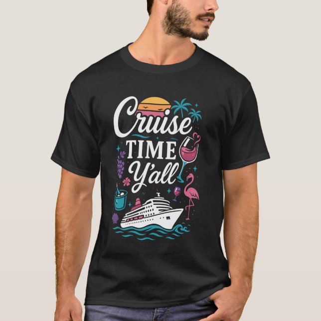 T-shirt Fille de vacances sur un bateau de croisière C'est (Devant)