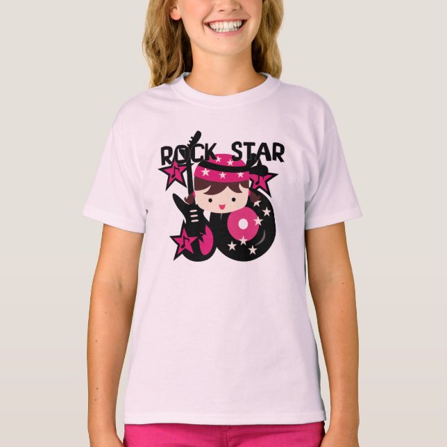 T-shirt Fille de vedette du rock de brune (Devant)