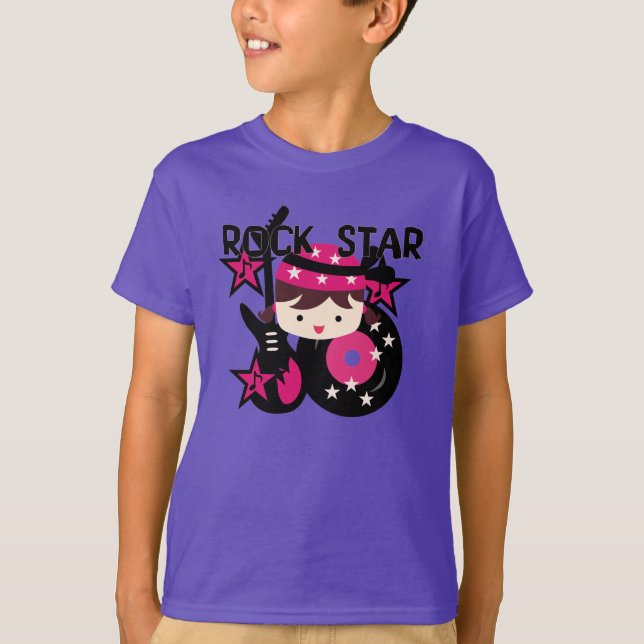 T-shirt Fille de vedette du rock de brune (Devant)